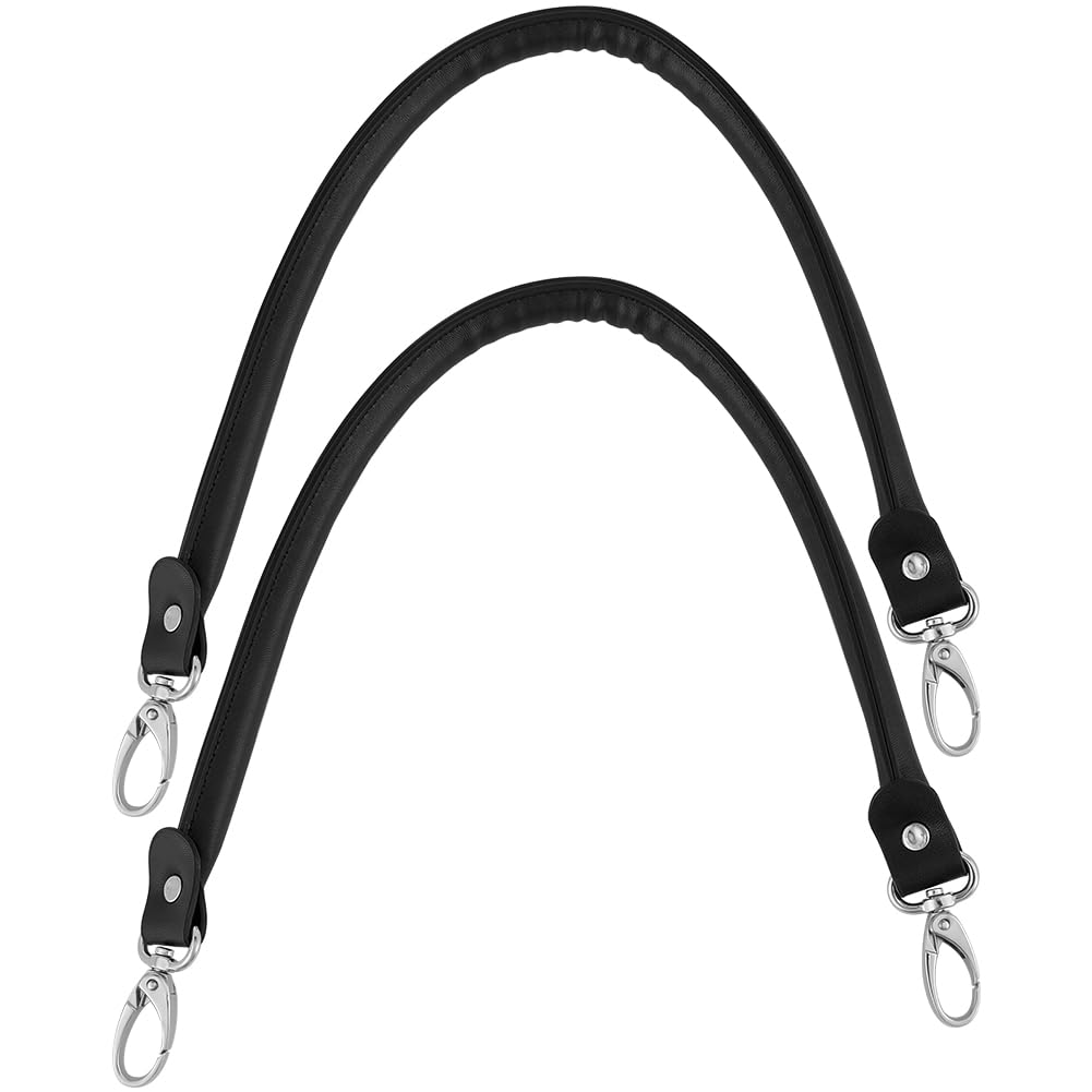 Anses pour sac à main noir finitions alliage de platine aspect cuir premium