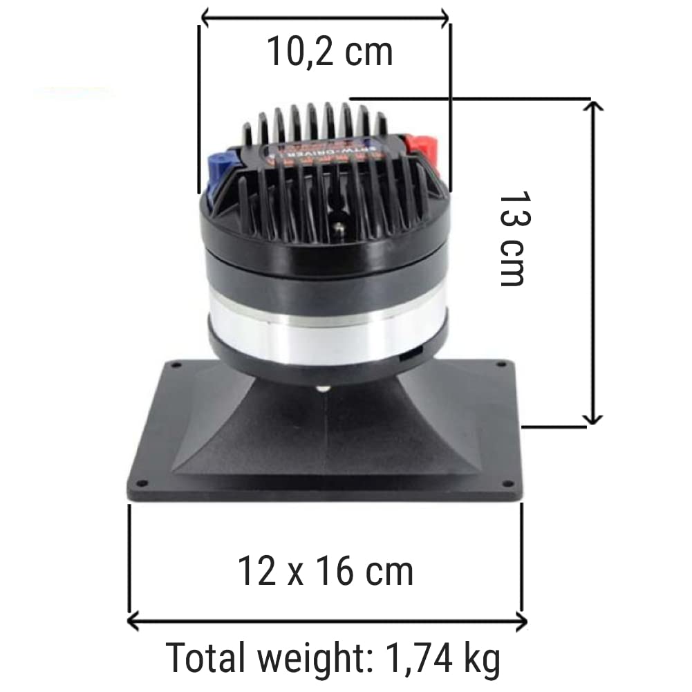 SP AUDIO 1 SPTW-35 SP TW35 driver a compressione con tromba da 12 x 16 cm 250 watt rms e 500 watt max impedenza 4 ohm sensibilità 113 db spl auto + condensatore omaggio, 1 pezzo