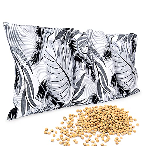 Amilian Cojín térmico de huesos de cereza de 55 x 20 cm, ideal como cojín de masaje o para el...
