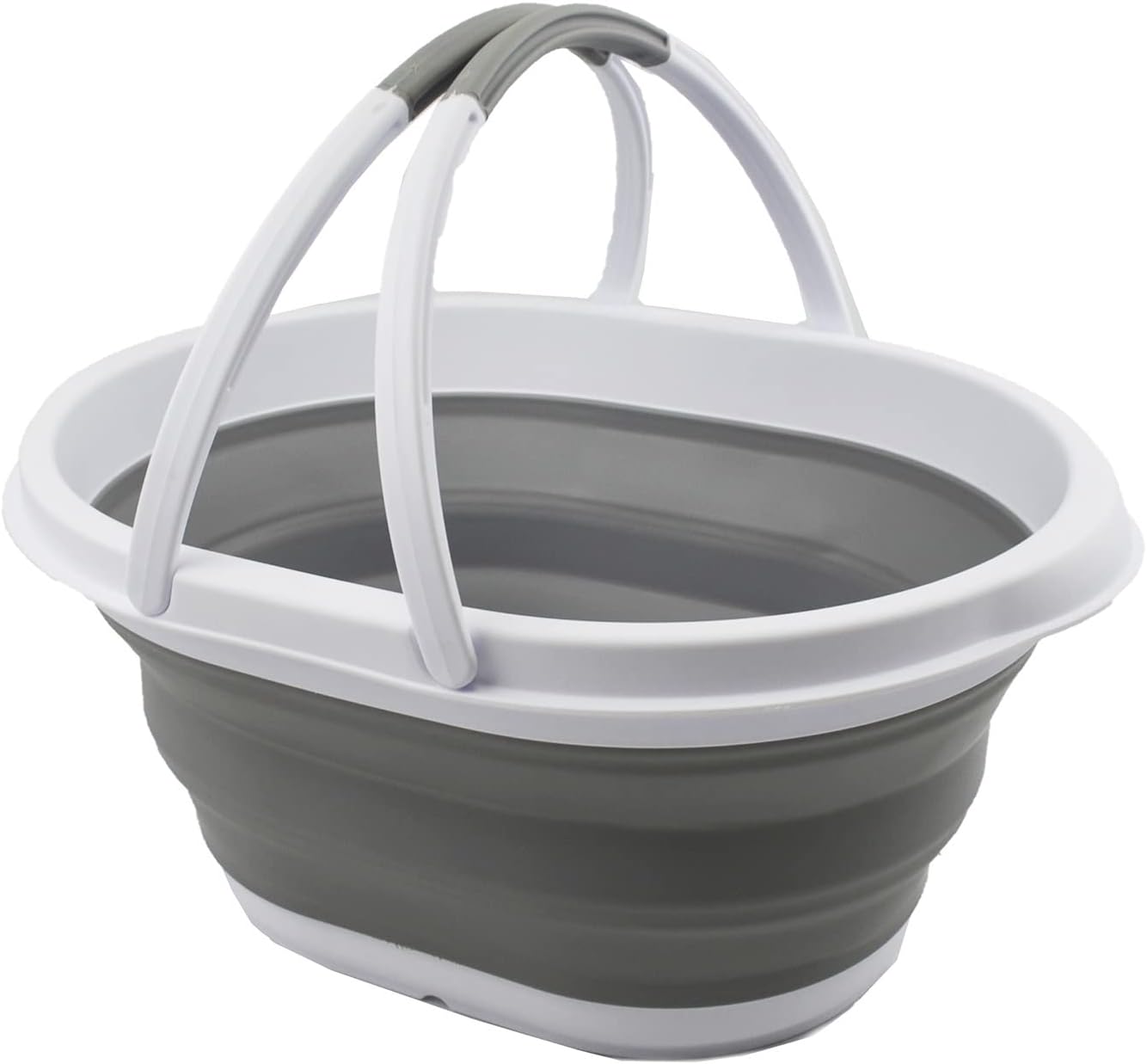 2x Faltbare Einkaufskörbe PP - 30,5x20,5x16,5 Cm Klappbar Blau/grau