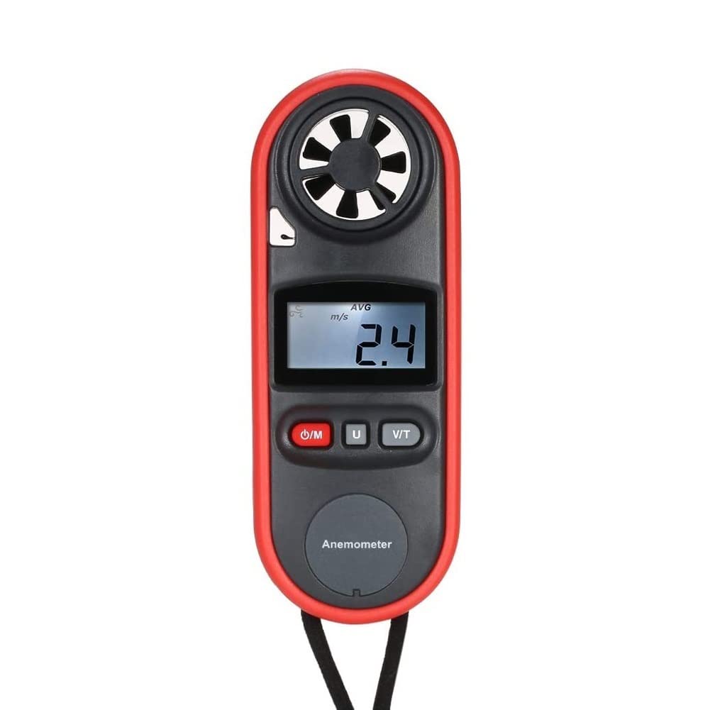 Anemómetro Digital de Mano con Interfaz USB, medidor portátil de Temperatura, Humedad, Velocidad del Viento con retroiluminación LCD y caudalímetro.