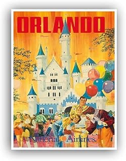 Vintage Travel Posters – Home Decor Bathroom Living Room Posters Aesthetic Boho Orlando Travel Poster Florida Art National Airlines Print