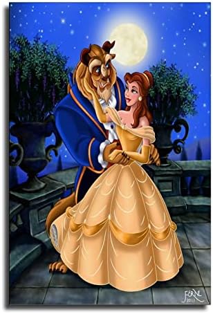 Beauty and The Beasts Poster Decorative Painting Canvas Wall Art Living Room Posters Bedroom Painting 12x18inch(30x45cm)