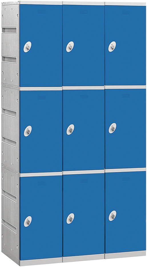 Salsbury Industries 93368TN-U Triple Tier 38.25-Inch Wide 738.25-Inch High 18-Inch Deep Unassembled Plastic Locker, Tan Brown