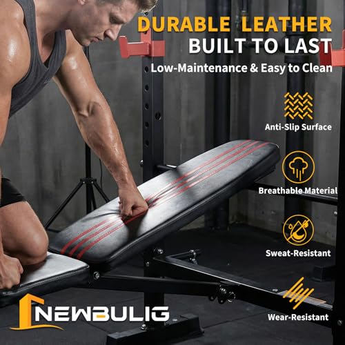 Image of NEWBULIG Adjustable Weight Bench Set, 650 LBS Foldable Bench Press