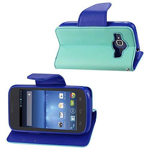Reiko Wireless 3-In-1 Wallet Case For Zte Concord 2 Z730 With Navy Interior Polymer - Green #TOP2
