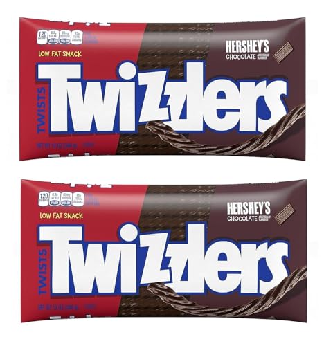 Twizzlers Chocolate Flavored Twists - Pack of 2-12 oz Bags - Low Fat Snacks - Fun to Share - Classic Treats for the Whole Family