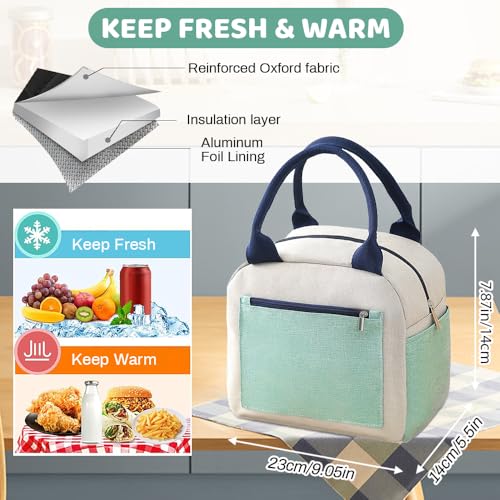 Image of Zibuyu Insulated Lunch Bags for Women - Tiffin Bag | with Thermal Insulation, Leakproof Oxford Lunch Bag for Office & School, Simple Color Matching Design (3.5 Litre)