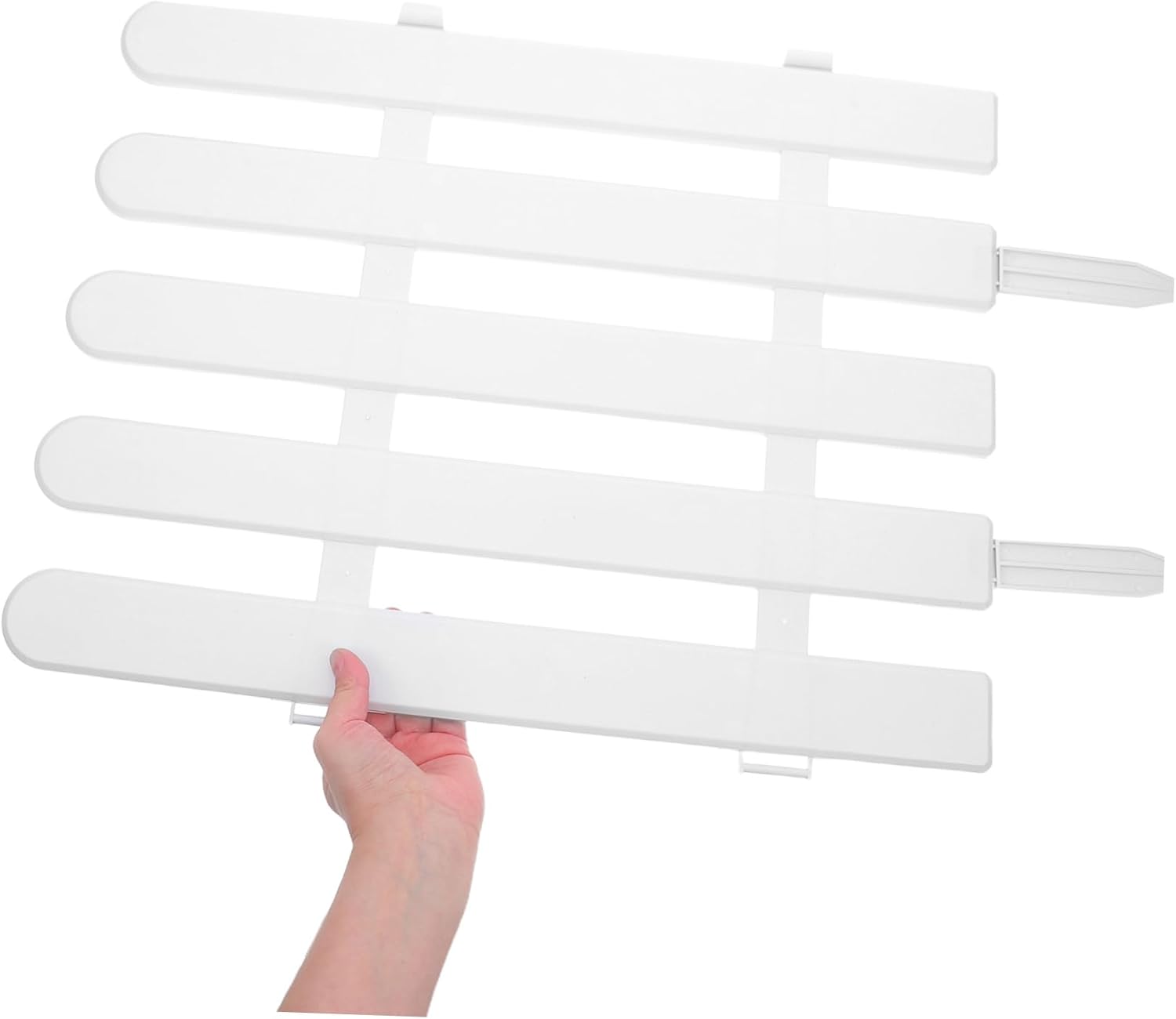 POPETPOP 4pcs White Picket Fence Garden Edging Decorative Plastic Border for Flower Beds and Landscaping Easy to Install Suitable for Yard and Patio