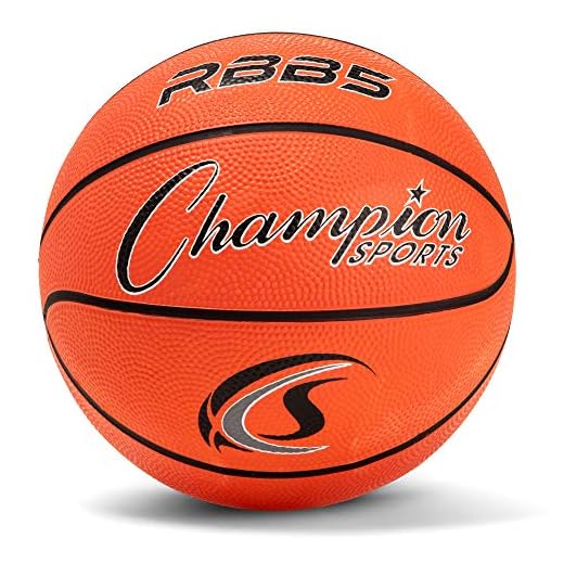 Champion Sports Rubber Mini Basketball, Heavy Duty - Pro Style Basketballs Premium Basketball Equipment, Indoor Outdoor - Physical Education Supplies (Size 3, Orange)
