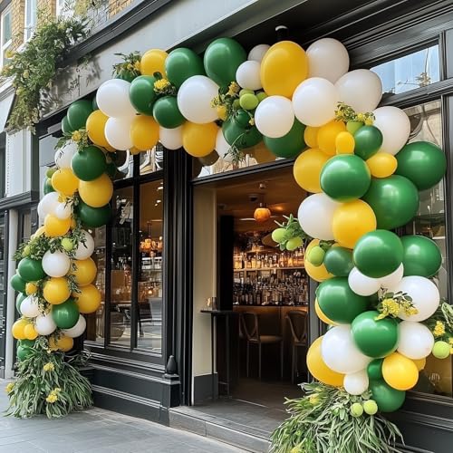 Image of RUBFAC 135pcs Dark Green Balloons Different Sizes 18 12 10 5 Inch for Garland Arch, Emerald Green Christmas Balloon for Safari Jungle Party Birthday Baby Shower Masquerade Party Wedding Decorations