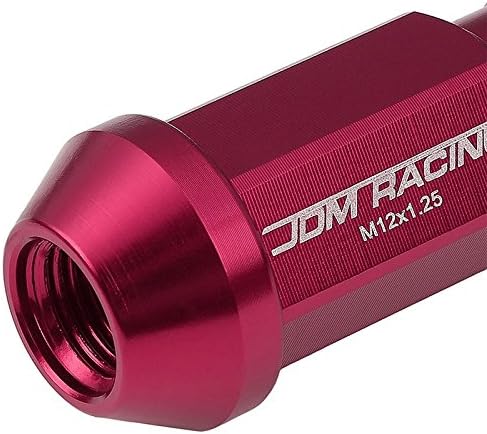 Pink Aluminum M12 x 1.25 25MM Diameter/50MM Height Open End Acorn Tuner 20 Piece Lug Nuts