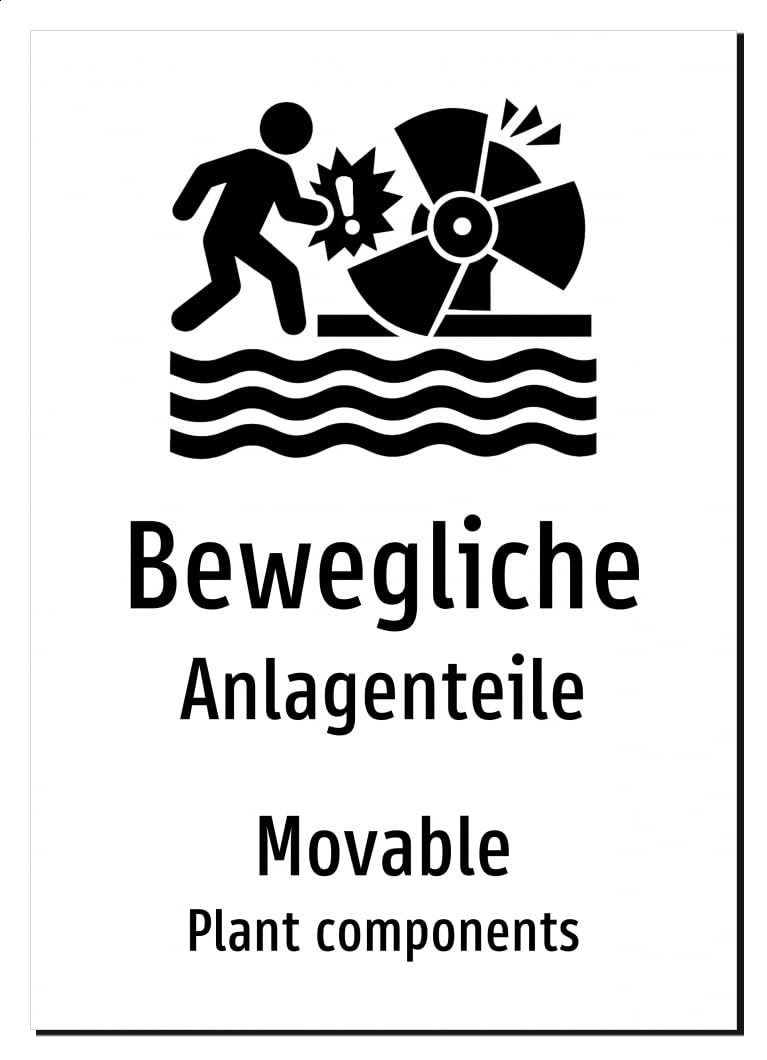 60043-DEEN-S-07 | Bewegliche Anlagenteile Schild/Aufkleber | Deutsch