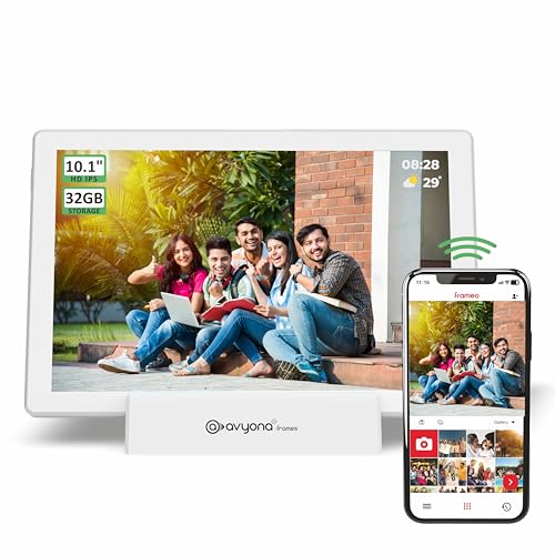 Avyona 10.1" Smart WiFi Digital Photo Frame | 3000mAh Battery | 3...