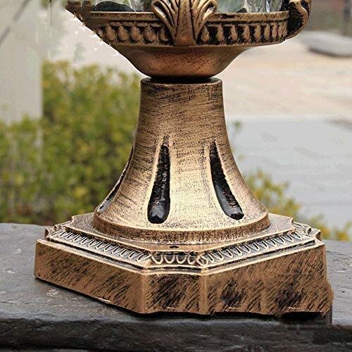 Impermeabile di Lusso per Esterni Lampione da Giardino Vialetto Paletto Lampada Prato Recinzione Patio Colonna Lanterna con Paralume in Vetro Balcone Apparecchio di Illuminazione per paesaggi, Bronz