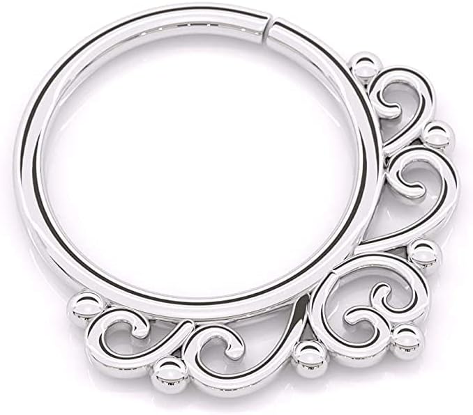 Tiny 6mm Sterling Silver Tragus Earring, Tribal Indian Hoop Nose Ring Piercing, fits Helix, Cartilage, Daith, Rook, 20g, Handmade Jewelry