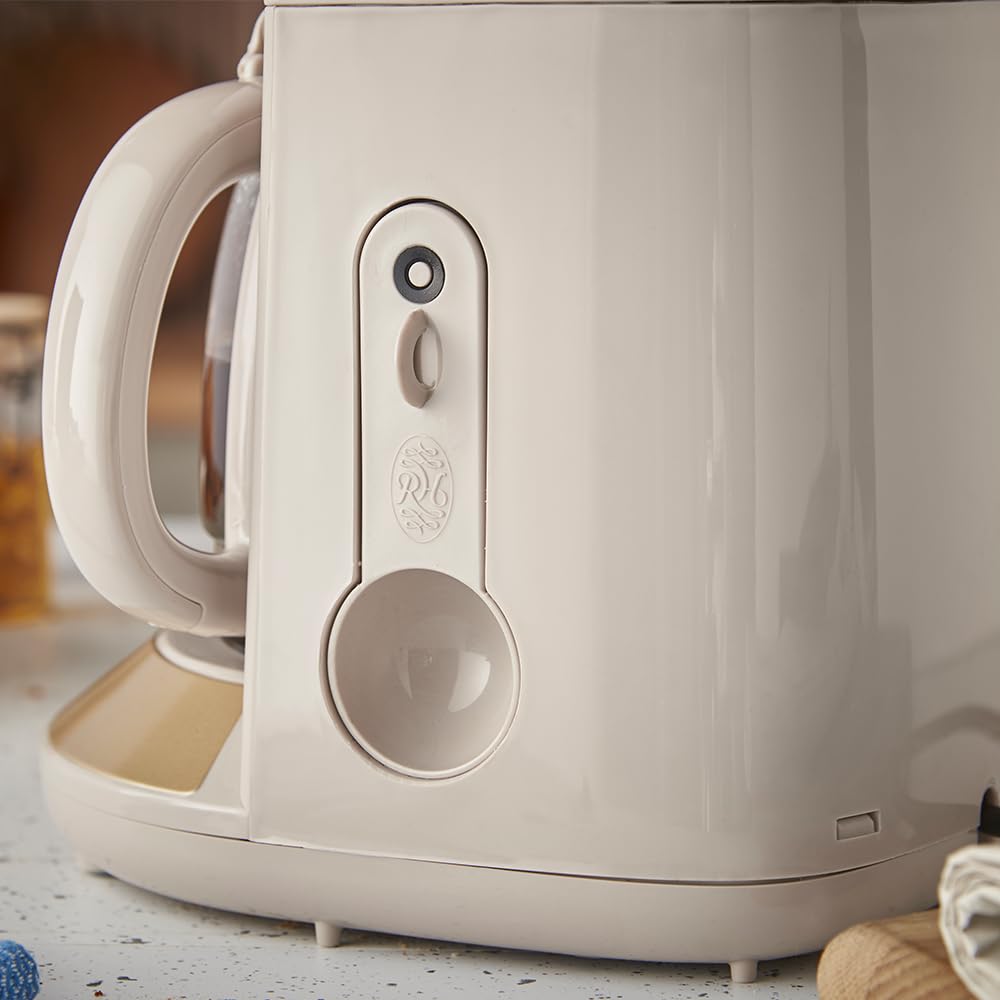 Russell Hobbs filtr ekspres do kawy [1,25 l, 1100W] Brontë Stone (technologia WhirlTech, Drip stop, Keep Warm, szklana karafka, okienko wody, funkcja przerwy i nalewania, przycisk zaparzania