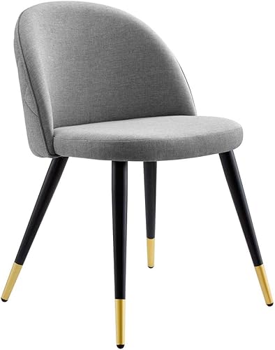 Modway Cordial - Juego de 2 sillas de comedor tapizadas de tela, color gris claro