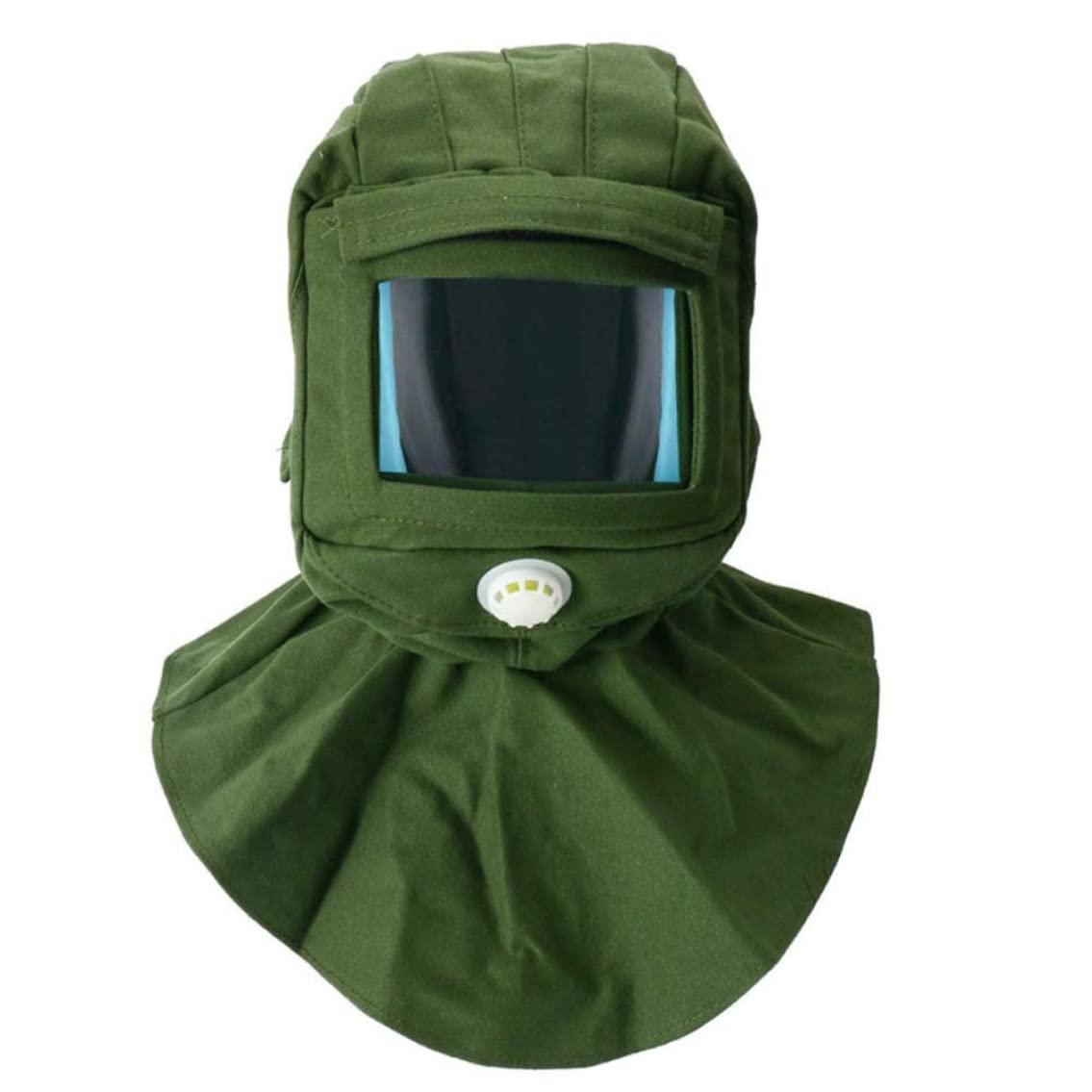 Capot de sablage vert de 22cm avec masque industriel anti-poussière