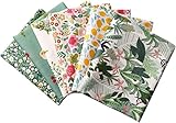 Qililandiy 7 Pcs Floral and Cactus Series Cotton Fabric Fat Quarters Fabric Bundles 18x22 inch for Sewing Quilting and Crafting Projects