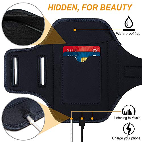 Galaxy S23+/S22+/S20+/S10+/S9+/S8+ Armband,Runbach Sweatproof Running Exercise Gym Bag With Fingerprint Touch/Key Holder And Card Slot (Purple) #TOP4