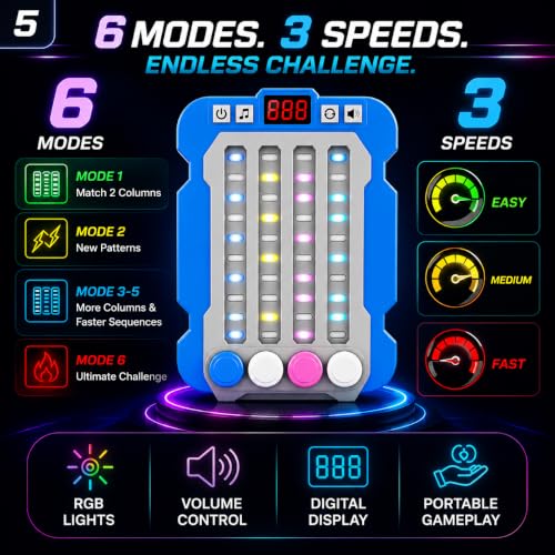 Image of Mirana Airport Arcade - Portable Handheld Steps Game for Kids - 6 Exciting Modes, 3 Speed Levels - Digital Score Display - Toy Gift for Boys & Girls 4 5 6 7 8 9 10+ Years (Blue)