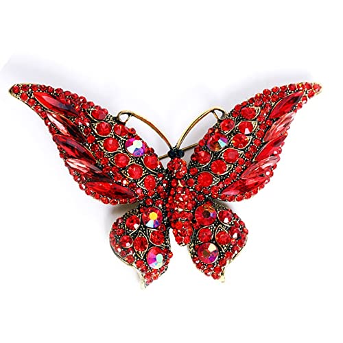 Image of Variety Styles Butterfly Brooch - Multi-Color Rhinestone Crystal Brooch Pin Cute Butterfly Shape Corsages Brooches Decoration Gift for Women