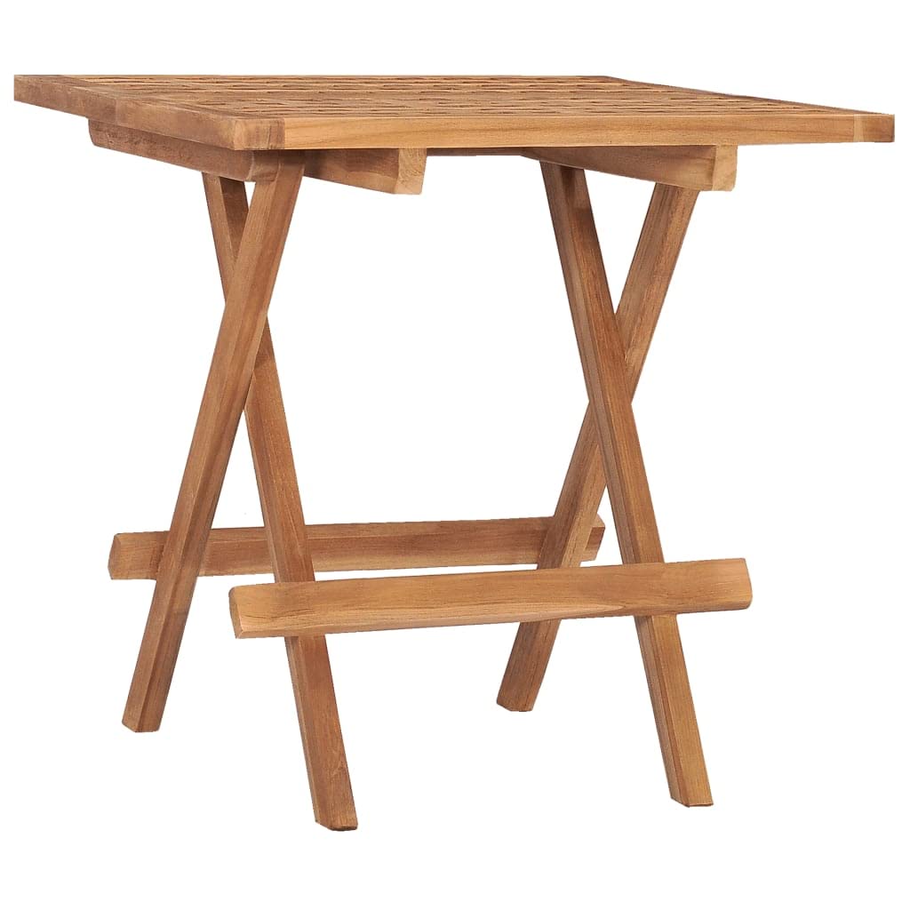 Tavolo e sedie in legno di teak pieghevole da giardino, 3 pezzi