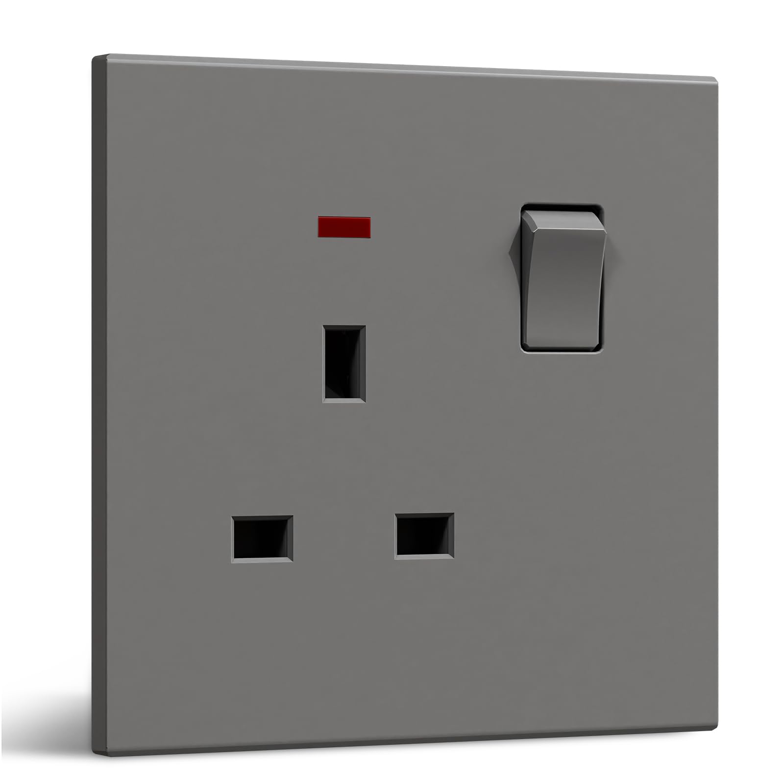 BSEED Single Socket with USB C, Electrical Single Switched Power Plug Wall Socket with LED Indicator, PC Wall Plate Outlet, White, 13A