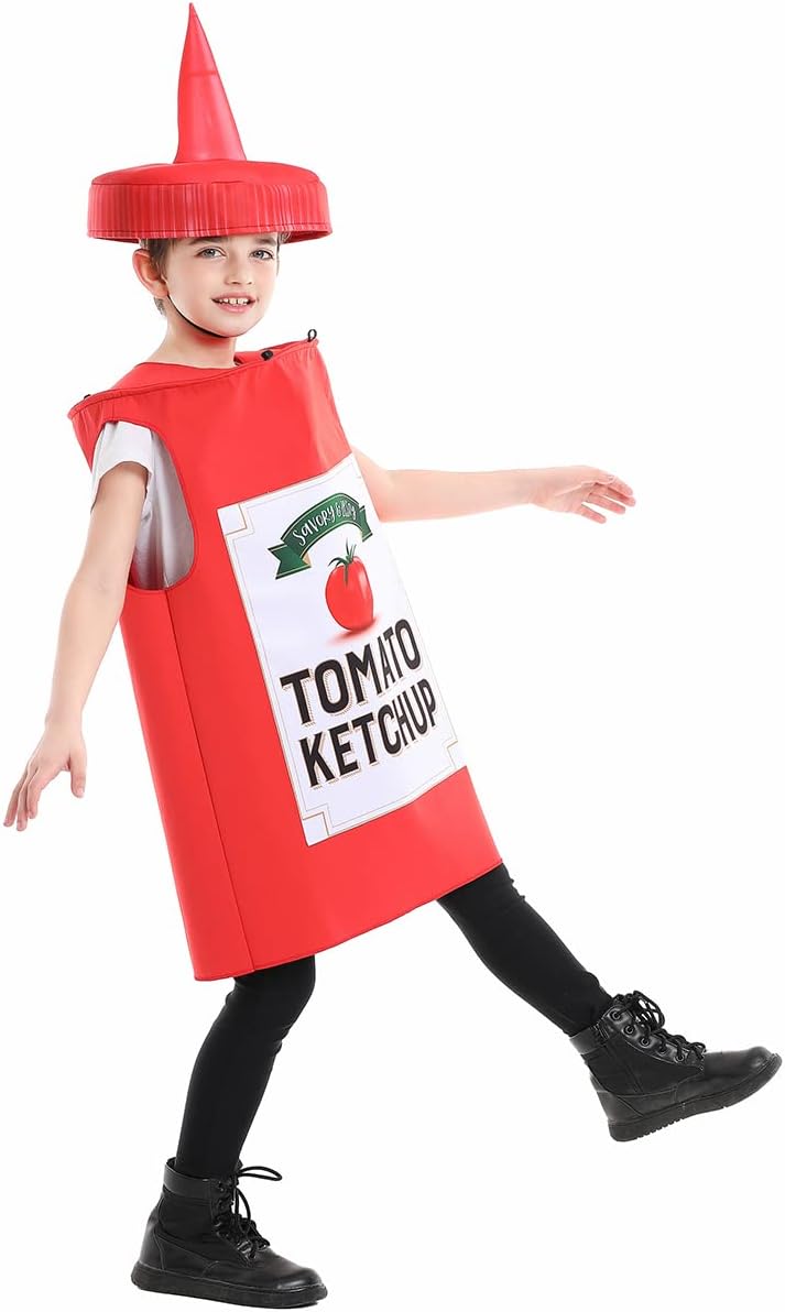 Seasons Mustard Costume Ketchup Cosplay Halloween Costume for Child 4-9 Years