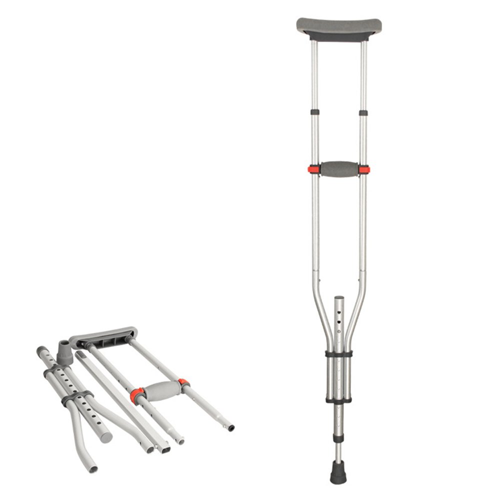 Béquilles pliables axillaires pour handicapé adulte canne aluminium