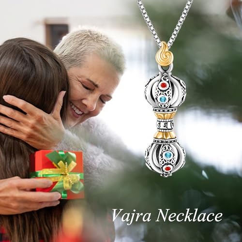 Amulette bouddhisme Vajra en argent pour style zen et méditation - 5