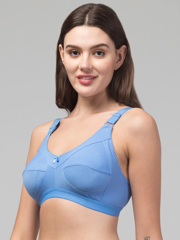 Image of Women's Cotton Full Coverage Non-Padded Wirefree T-Shirt Bra Combo