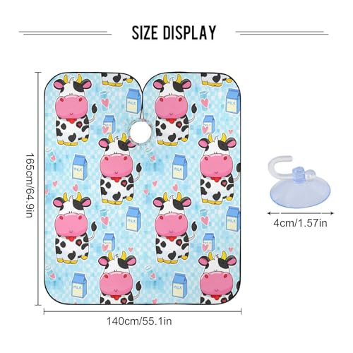 Capa de Corte de Pelo Cartoon Cows Impermeable Profesional para Barbería con Cierre de Broche Ajustable para Estilismo y Peluquería miniatura 3