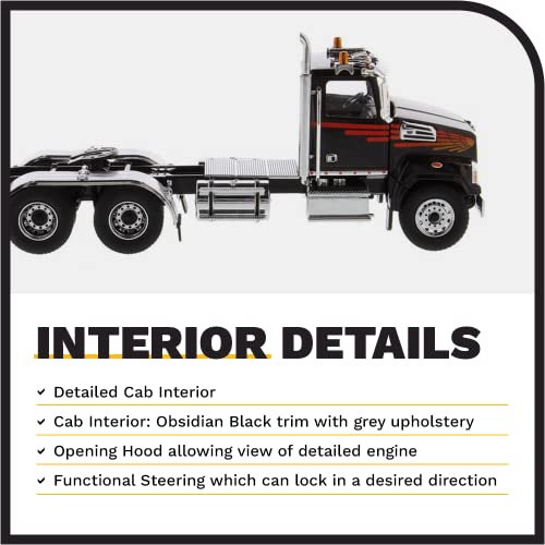 Camión a escala Diecast Masters 1:50 Western Star 4700 SF Negro miniatura 4
