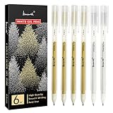 Brusarth Fine Point Metallic Gel Pen, Premium 2 Colors Gel Pen Set -Gold, Silver Gel Ink Pens for Ar