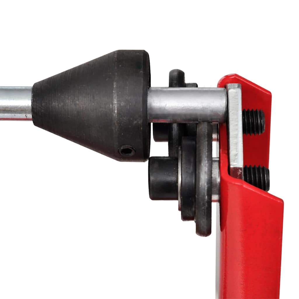 Bilanciatore per pneumatici di moto e cerchioni di scooter, in acciaio, rosso, 39 x 20 x 44 cm, con 2 coni regolabili e 4 cuscinetti per un montaggio preciso degli pneumatici e la