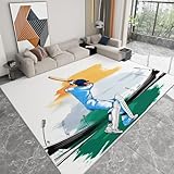 Teppich Langlebig Wohnzimmer Cricket Stadion, Schlafzimmer Teppich Kurzflor Flauschiger Rutschfester Teppiche Gegend für Küche Esszimmer Jugendzimmer Kinderzimmer 120 x 170cm