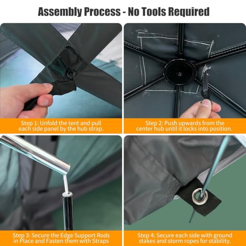 12x12FT Pop Up Gazebo Tent, Pop-Up Canopy Screen Tent with 6 Sided by GarveeTech - Image 5