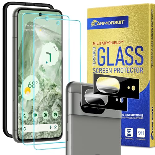ArmorSuit Glass Screen Protector for Google Pixel 8 + Camera Lens Protector Tempered Glass 2+2 Pack Case Friendly (w/Alignment Tool)