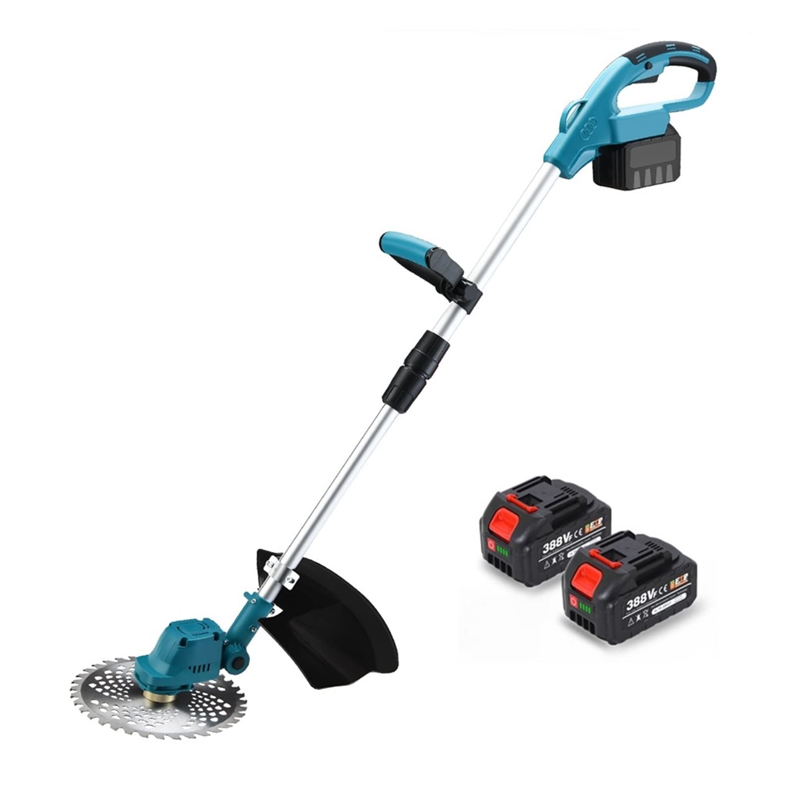 Tondeuse à gazon, Tondeuse à gazon électrique sans fil de 9 pouces moteur brosse coupe-herbe longueur réglable Angle télescopique élagage outil jardin(Without battery set)