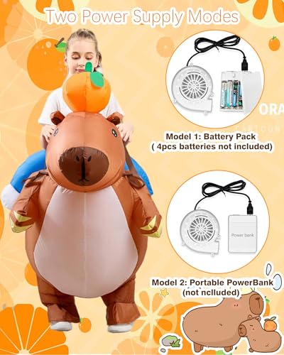 Disfraz inflable de carpincho para niños, marrón miniatura 6