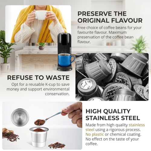 Image of Supvox Compatible with Keurig Coffee Machine, Reusable Stainless Steel K Cup, Food Grade 304 Stainless Steel Coffee Pod
