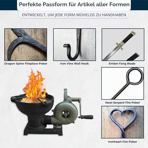 Simond Store Schmiedeschmiede mit Handgebläse für Messerherstellung, Schmiedewerkzeuge, Ausrüstung, Kohleschmiedeofen im Vintage-Stil mit Pedalgriff