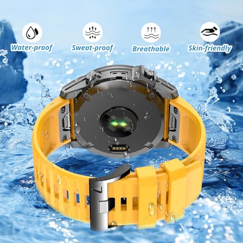 Image of Silicone Band for Garmin Enduro 3 2 /Fenix 8 pro /tactix 8 AMOLED 51mm /Fenix 7X /6X pro sapphire solar /5X plus, 26mm Quickfit Sprot Watch Strap Replacement for Descent Mk2i /3i /epix Pro /quatix 8 51mm