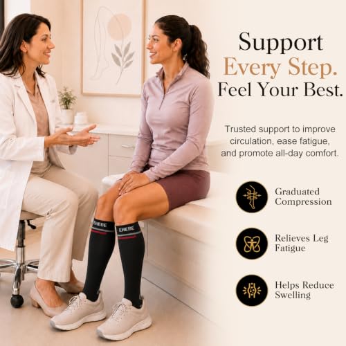 Image of Laite Hebe 4 Pairs-Compression Socks for Women&Men Circulation-Best Support for Nurses,Running,Athletic