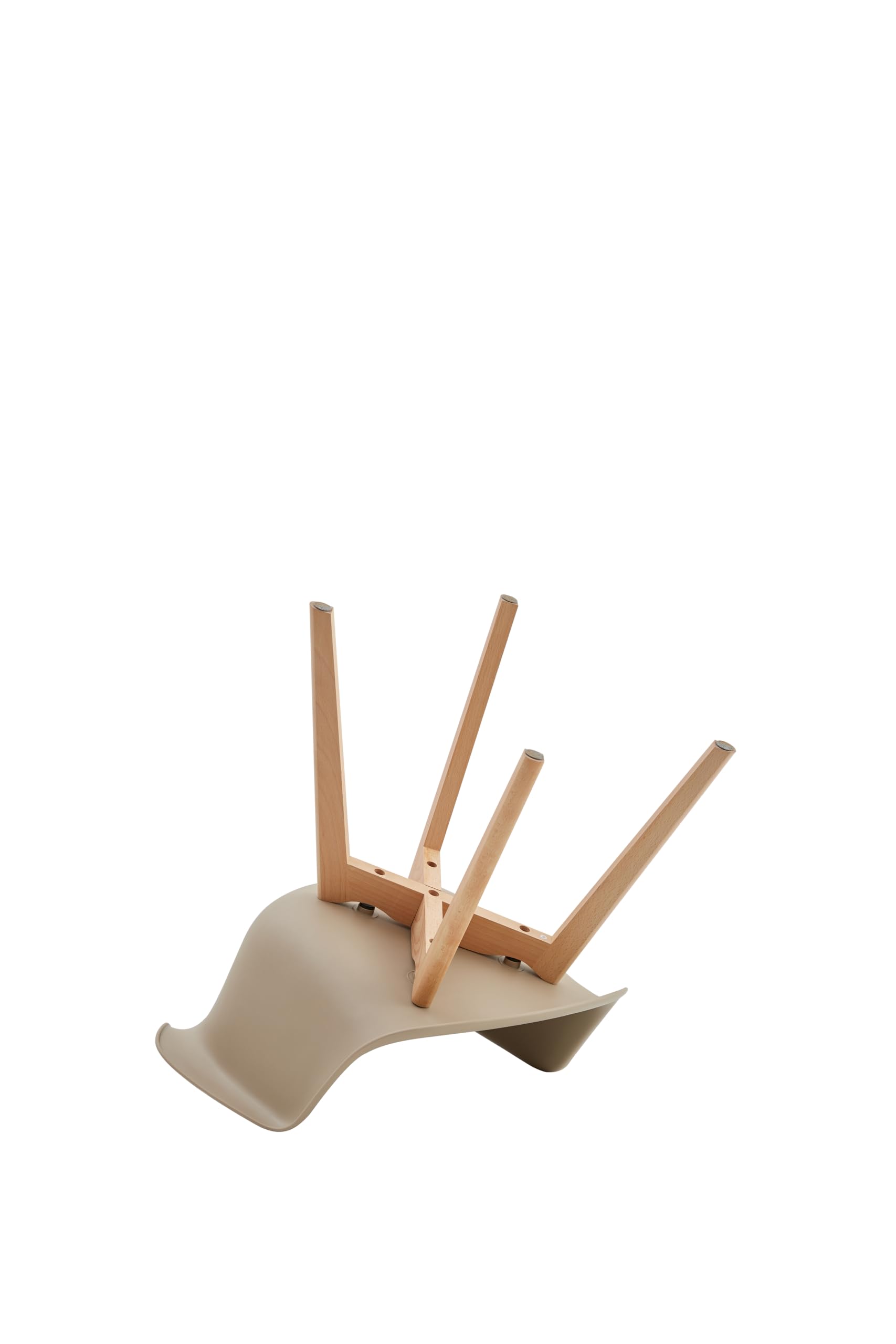 Set di 6 Sedie da Pranzo con Braccioli, Design Moderno, Gambe in Legno di Faggio, Sedie da Cucina Scandinave (Beige)
