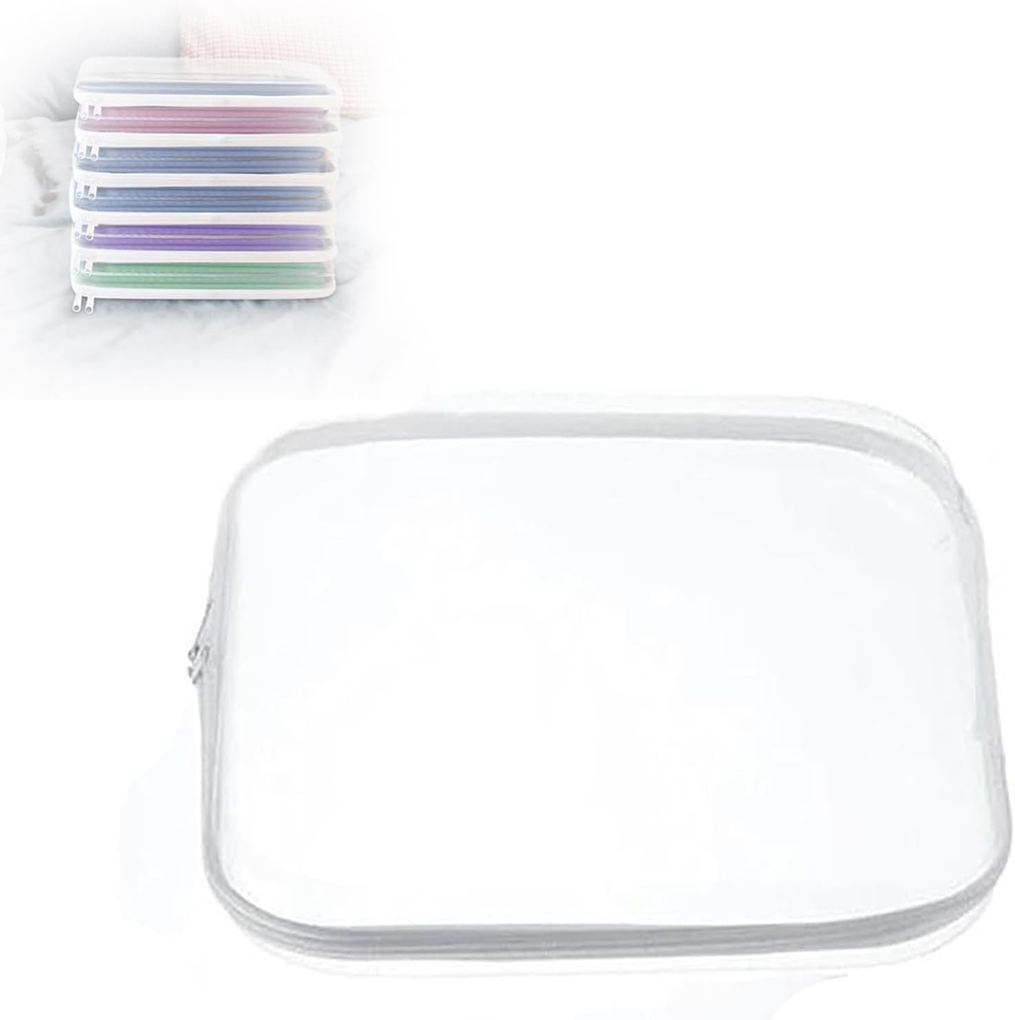 JDWPALLEZ Zippered Transparent Cases for Snacks，Clear