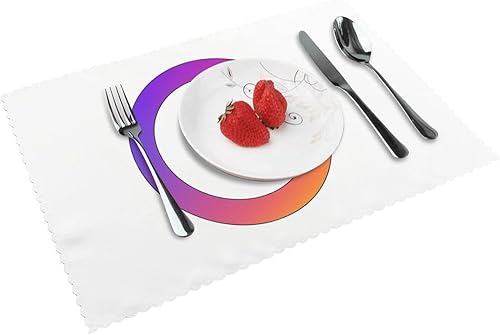 Miniatura 9 de Rectangular Placemats Set of 4, Heat Resistant Green Leaves Background Printed Kitchen Dining Table Mats Green Leaves Background,Dromedary,Flower