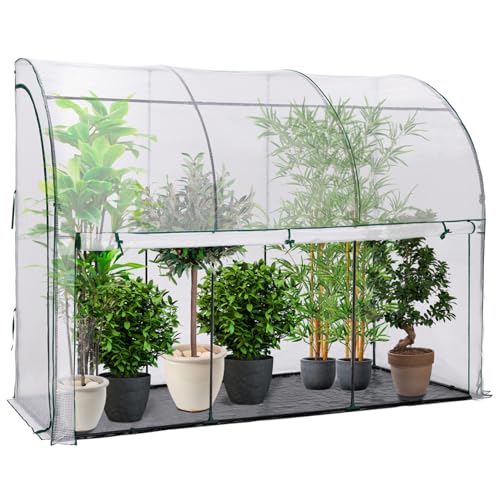 IDMarket - Serre d'hivernage Murale adossée 300 x 80 x 160 cm Double Ouverture Balcon et terrasse